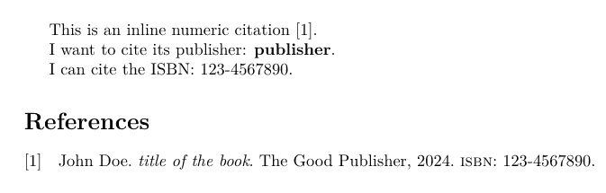 citefield publisher はうまくいかない